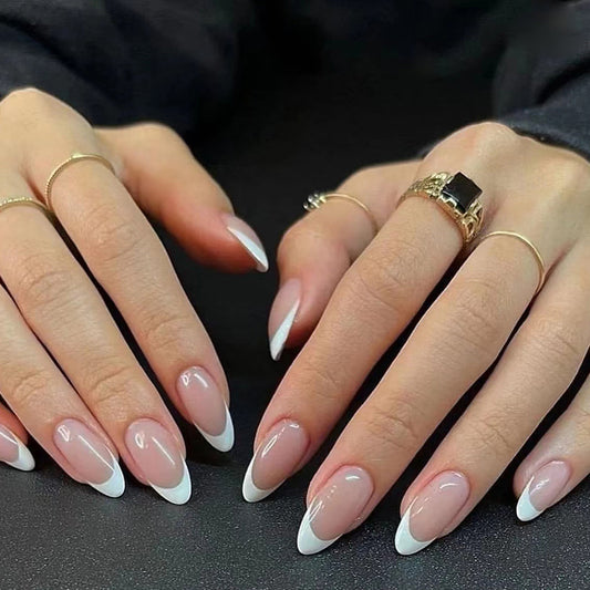 W249 Classic French Tip Almond Shape